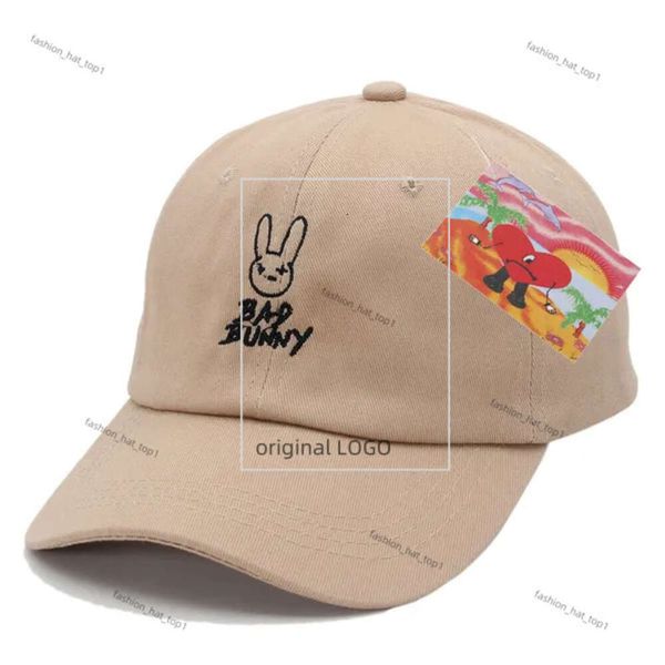 Caps de bola Bad Bunny Baseball Cap bordado 100% algodão Ajustável Chapéu de verão Summer Mulheres atingidas pelo Cap Hats 6288