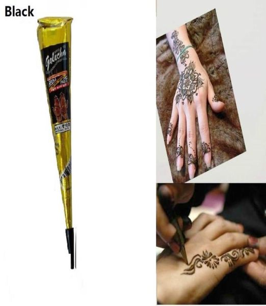 Хенна черная татуировка краски для тела рисование натуральные временные татуировки водонепроницаемые свадебные DIY Cone Cream7293816