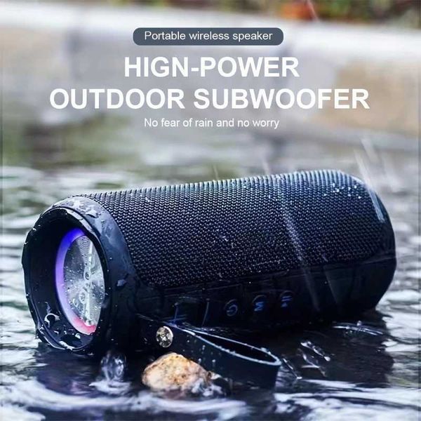 Tragbare Lautsprecher leistungsstarker tragbarer Lautsprecher IPX5 wasserdichte Bluetooth -Lautsprecher Outdoor 3D Stereo Surround Lautsprecher Spielzeit 12 Stunden Lautsprecher kostenlos J240505