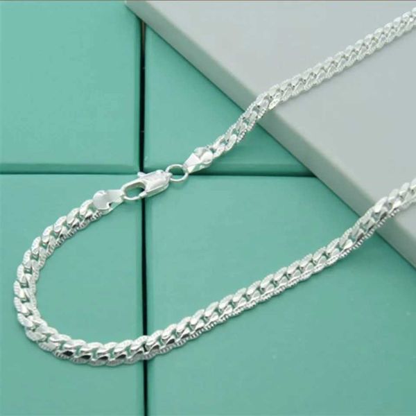 Nuova collane a pendente Nuove collana in argento sterling unisex 5 mm Flat Snake Chain Aragolone Collana Gioielli da donna Gioielli Q240430