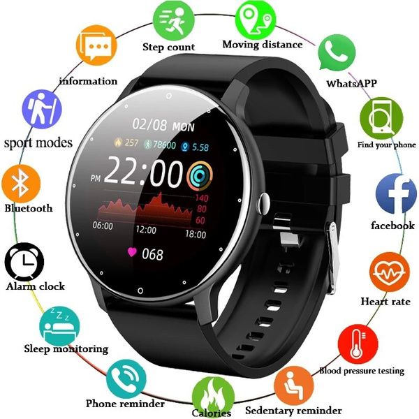 Neue Smart Watch Heart Frequenz Smart Uhren Sportdruck GPS wasserdichte Smartwatch Großes HD -Bildschirmarmband EKG Blut Sauerstoff Überwachung Männer Bluetooth Armband