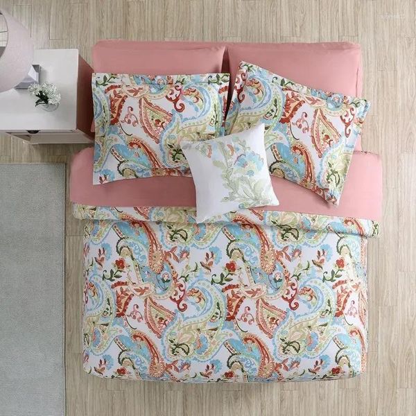 Set di biancheria da letto letto reversibile da 8 pezzi in una borsa stampata da paisley Kailyn piena