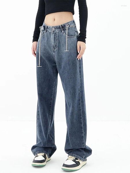 Jeans femminile harajuku High Waist Mom per donne pantaloni a gamba a gamba casual largo 2024 fidanzato autunno fidanzato chic streetwear