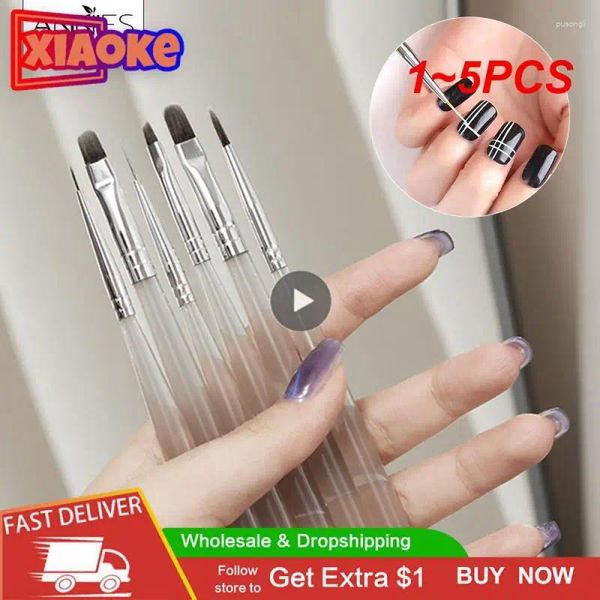 Lampade da tavolo 1-5pcs spazzole per nail art Gel Pennello polacco strumento di rivestimento per la linea della linea di manicure Accessori di penna disegno
