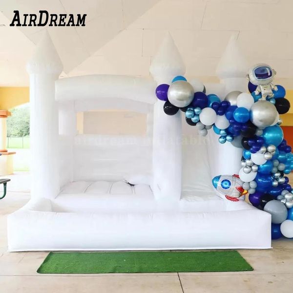 Uso commerciale Uso White Bounce House 3 in 1 Castello gonfiabile gonfiabile combo con slidetdoor jumper buttafuori luna saltare per bambini adulti inclusi Blower Free Ship-01