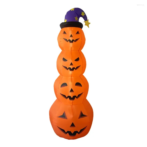 Decoração de festa Infláveis Halloween abóbora 4 -camada usa um chapéu de bruxa Fantasmas de suprimentos assustadores decoração de jardim de casa ao ar livre