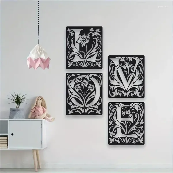 Decorações de jardim 1pc 26 letras decoração de metal arte pendurada garagem