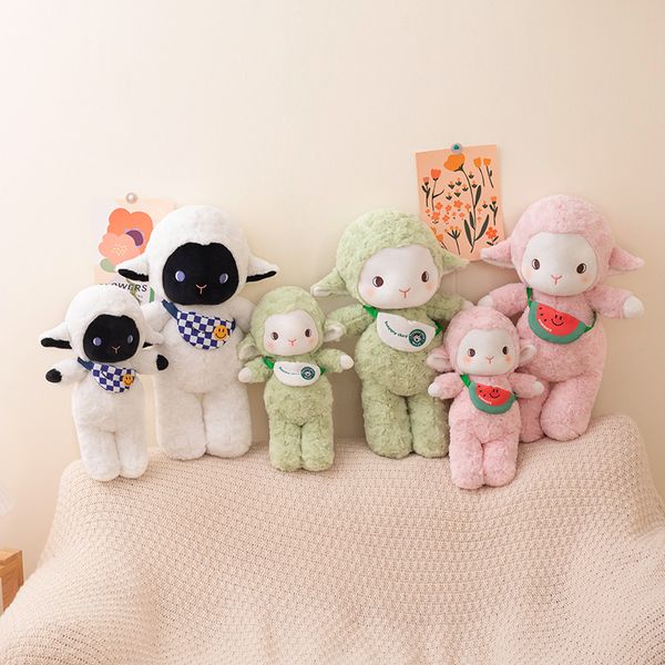 Backpack Little Sheep Doll Plush Grab Machine Doll Boneca Infantil Pillow Pillow Birthday Presente para meninas