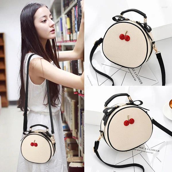 Bag Fashion Kirschdruck PU Leder Crossbody Taschen für Frauen 2024 Schulter Messenger Damen kleine Handtaschen Reise Hand Hand