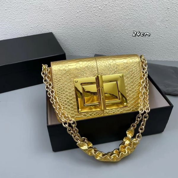 Bolsa de luxo feminino bolsa de designer bolsa de ombro tf-new moda padrão de pedra crocodilo ombro único saco crossbody hardware de ouro letra versátil