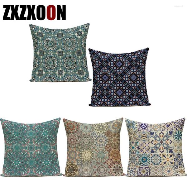 Kissen Polyester Dekorative Kissen Hülle Mandala Boho Geometrisches Sofa Home Cover für Wohnzimmer Capa de Almofadas Kissenbezug