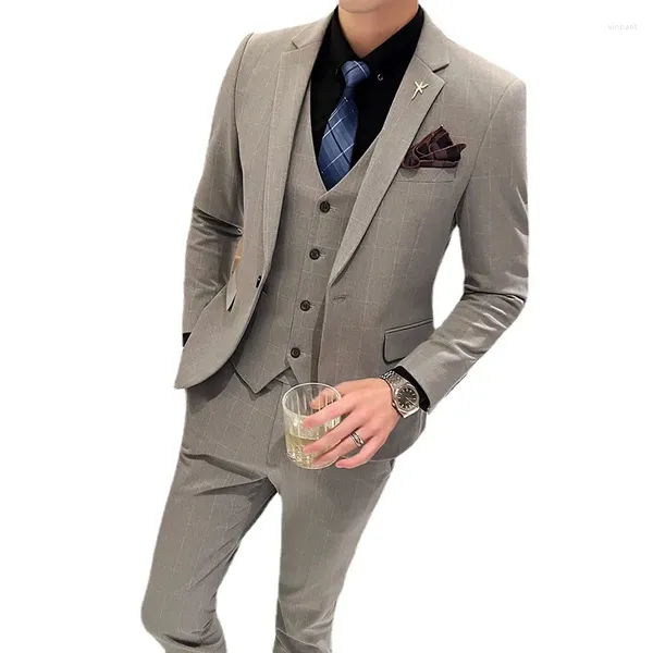 Abiti da uomo matrimonio slim fit a 3 pezzi set (giubbotto pantaloni) sposo d'affari bidesman coail abita formale elegante m-5xl