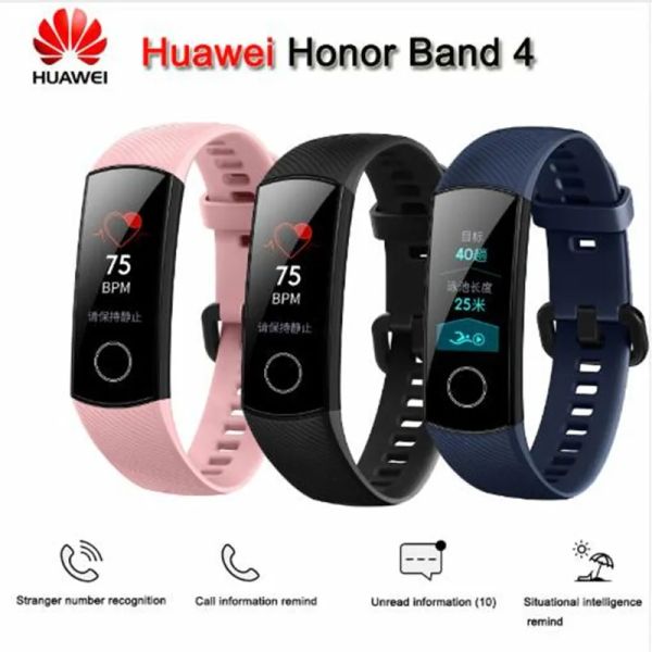 Pulseiras originais New Huawei Honor Band 4 Smart Wrist AMOLED COLED COLE