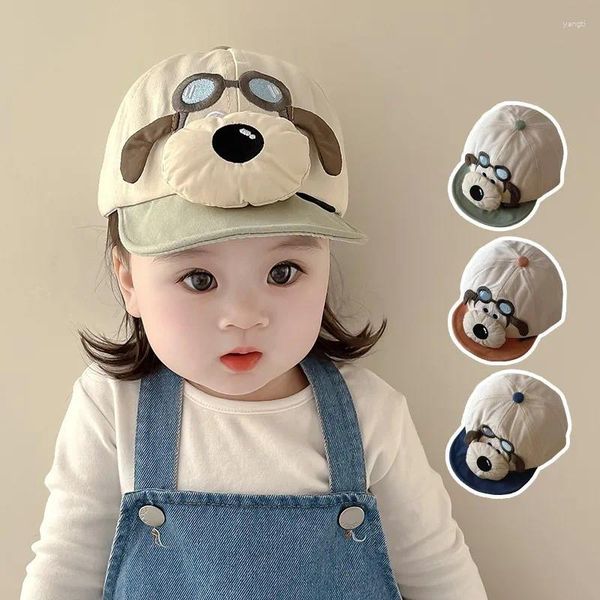 Berets Baby Boy Girl Fisherman Hut Frühling Sommerkappe süße Farbhund Pilot Pilot Sonnenschutzbecken Kappe Strand Kindereimer