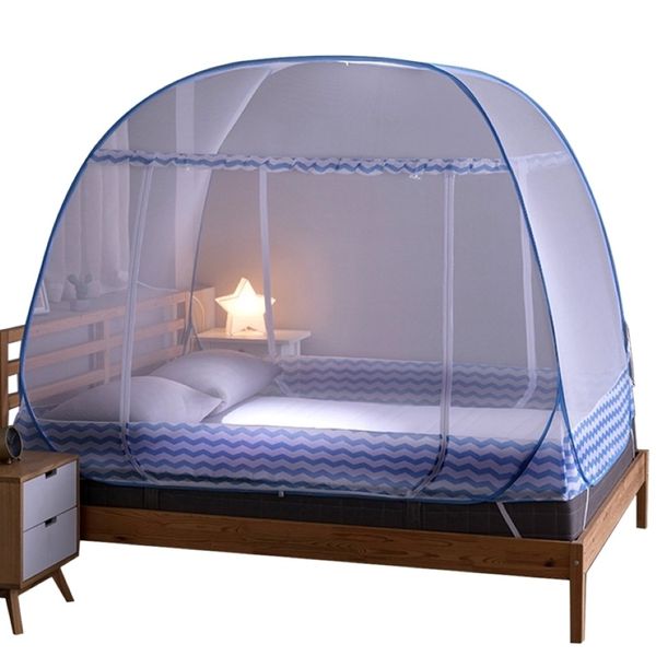 Pop-up portatile pop-up zaquito net installazione senza installabile cuccetta a castello traspirante tenda azzurro azzurro arredamento per la casa azzurro y200417 236j