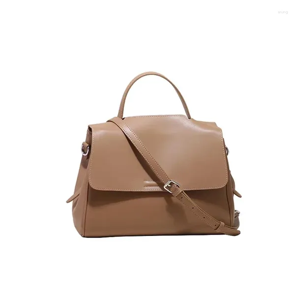 TOTES FRANSE NICHE TASARIM 2024 Kadın Çanta Bölünmüş İnek Deri Yüksek Kapasiteli Crossbody Omuz Çantaları Düz ​​Renkli Alışveriş Yapıcı Tote Gri