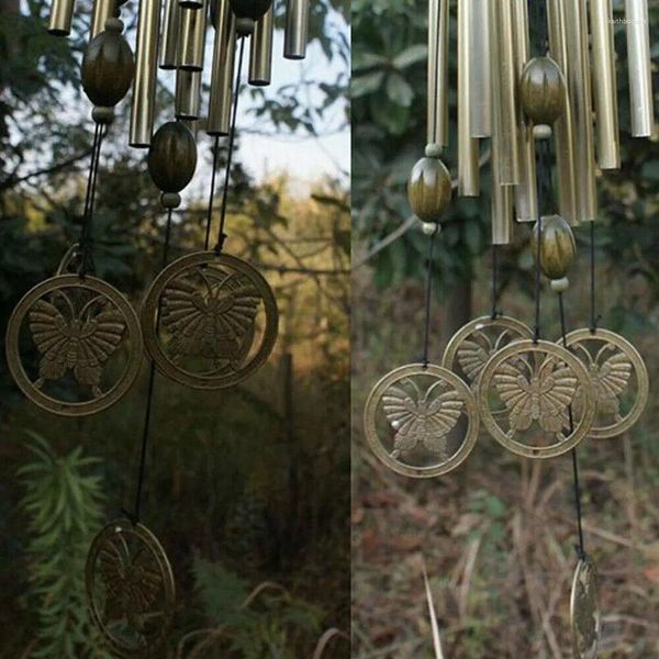 Figurine decorative 1 x windchime grandi cornici del vento farfalla inossidabile farfalla 12 tubo giardino esterno da giardino 9,5 cm 60 cm 13 cm di alta qualità