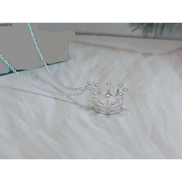 Simple Crown Silver Necklace Designer Diepy Spcq SPCQ a catena sottile.