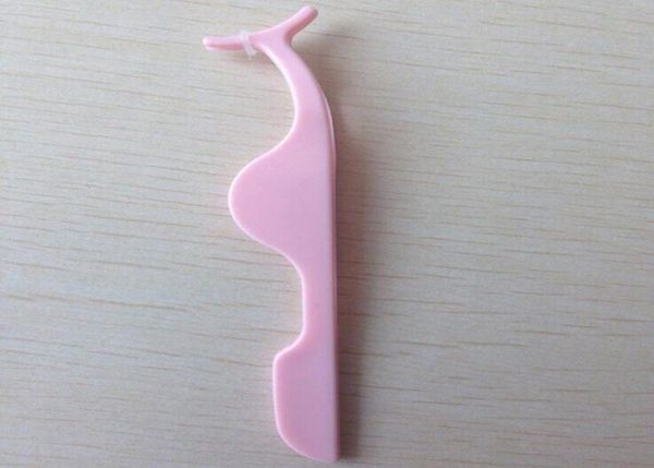 False in plastica integrale False ciglia estensione Applicatore di rimozione della clip Tweezer Nipper Strumento di trucco rosa Mu152168495541