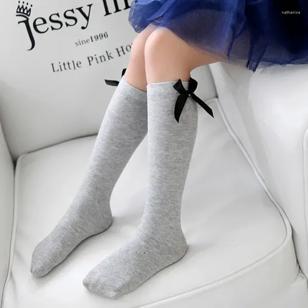 Frauen Socken 1 Paar Baby Bein wärmere Knie hoch gestreifte Bogen gerade Röhren Mode Kinder Mädchen Mädchen Girls Stiefel 2-8 Jahre
