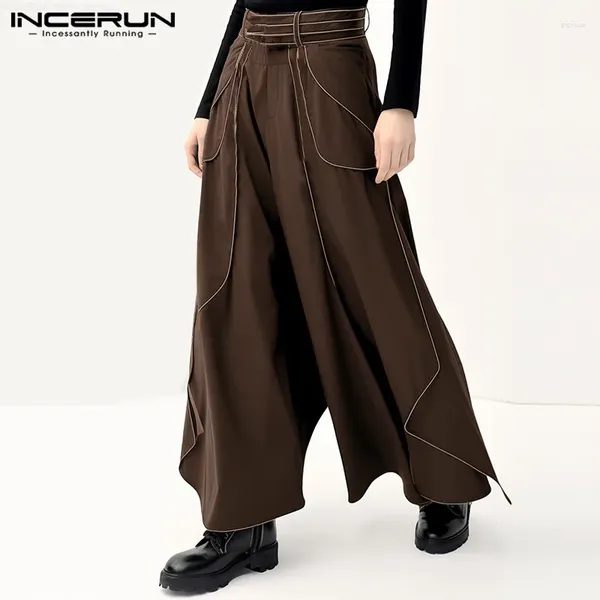 Pantaloni maschili incerun 2024 in stile coreano Pantalon decostruttivo Design multi-pezzi Pant Casual Streetwear Pantaloni a gamba larga S-5xl