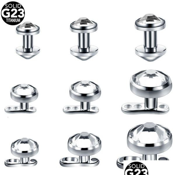 Pulsini a campana dell'ombelico anelli 20pcs/lotto G23 Micro Dermal Anchor Top set con Piercing Base E in Piercing Piercing Piercing Gioielli Delivery Delivery Dhxzu Dhxzu