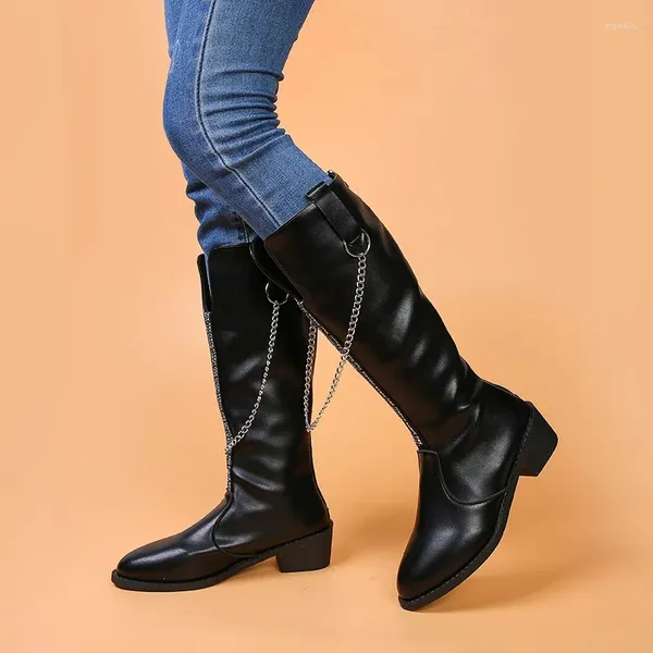 Sıradan Ayakkabı Katı Yüksek Bot Kadınlar 2024 Moda Trend Back Zipper Kadınların Serin Platformu