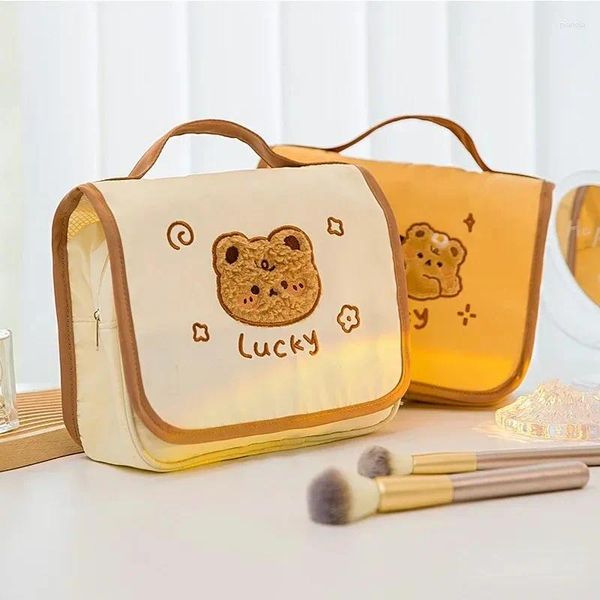 Косметические сумки Портативная сумка для женщин мультфильм большие возможности для путешествий по макияжу организатор туалетные принадлежности Симпатичный подвесной ванная мыть