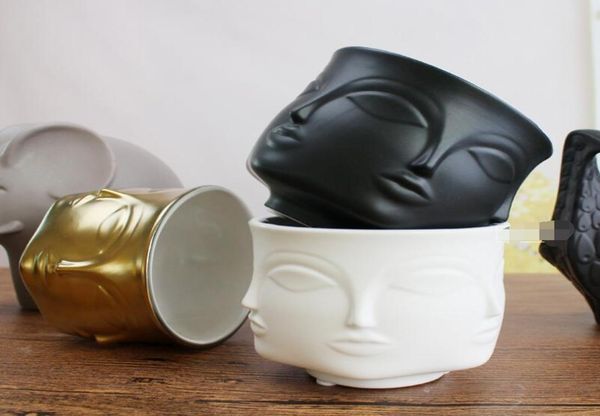 Estilo nórdico em vaso de face Pote de cerâmica Criativa Casa MultieSeat Ornamentos de cerâmica Fabricantes de tanques de armazenamento Whole9508866