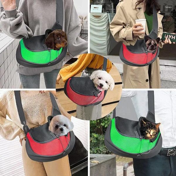 Pulseira de transportadora de cães e respirável para animais de estimação com atividades ao ar livre ajustáveis mochila conveniente para cães pequenos gatos