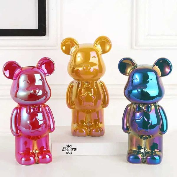 Objetos decorativos Figuras Cartoon Violent Bear Series Love estátua da estátua DOLL DOLD CERAMICA E HOME DE ESCRITÓRIO Decoração T240505