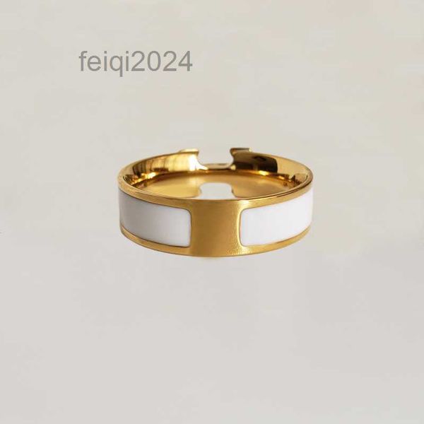 Fashion Classic H Band Rings Designer Design Design Enamel Ring Men and Women Coppia lettere 18K Gold Anello Gold Nessun sbiadimento Prevenire Allergie Regali per le vacanze