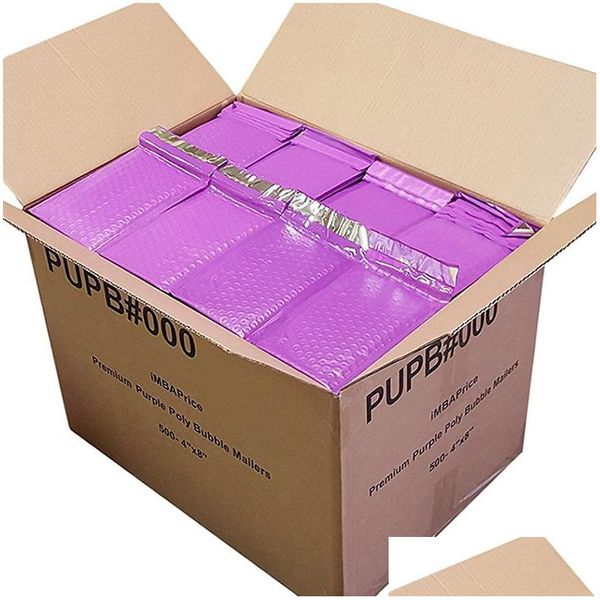 Bolsas de correio Bolha preta de atacado 100 PCs envelopes para selo de embalagem acolchoado pilotamento de presente de entrega roxa e rosa