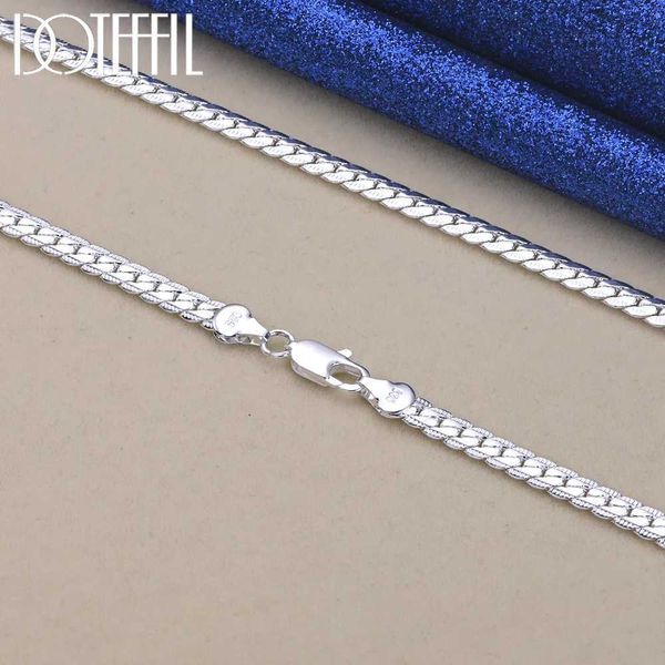 Collane a ciondolo Doteffil 925 Sterling Silver 6mm Side Chain laterale 18/09/20/22/24 pollici Mens Fasnibile Collana Gift Gioielli Gioielli Gioielli Q240430