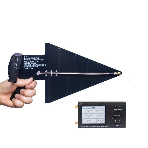 SA6 6GHZ Портативный спектр анализатор сигнала Genertor HT6 Log Периодическая антенна LPDA для 3G 4G LTE CDMA DCS GSM GPRS GLONASS 240429