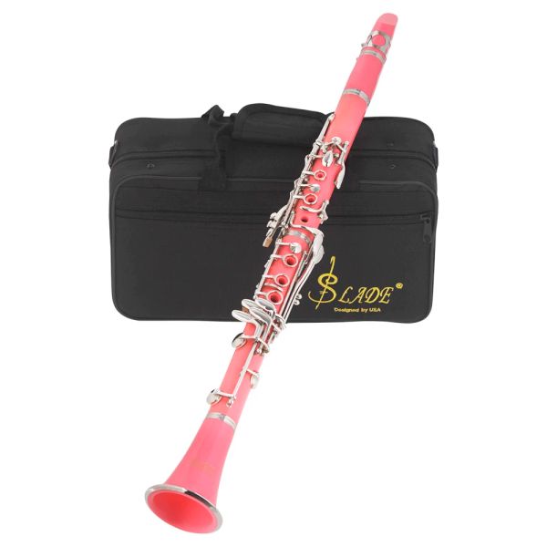 Перчатки 17 ключ кларнет BB Tone Tune Pink Bakelite Clarinet с чистящей тканью корпус перчатки тростники