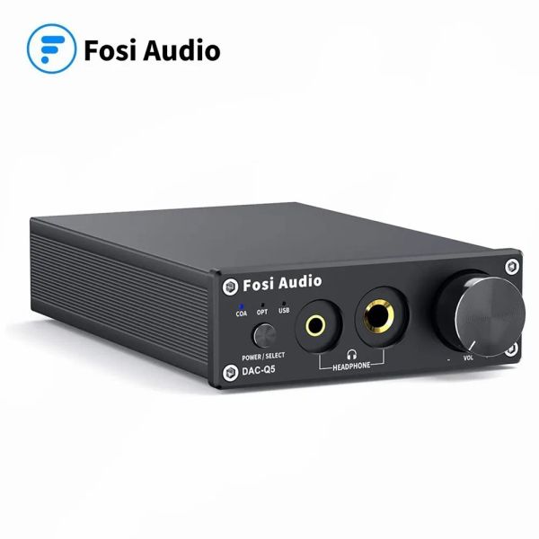 Amplificador Fosi Audio Q5 DAC Converter USB DigitalToanalog Decodificador Decodificador Amplificador Mini Estéreo Pré -amplificador Amplificador