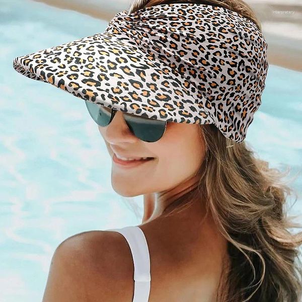 Шляпа шляпы с широкими краями женский принт солнцезащитный Sunhat Sunhat Sunhat Summer Openoor Открытая вершина Полая крышка для взрослых пляжные шляпы Travel Shat Travel Cisor