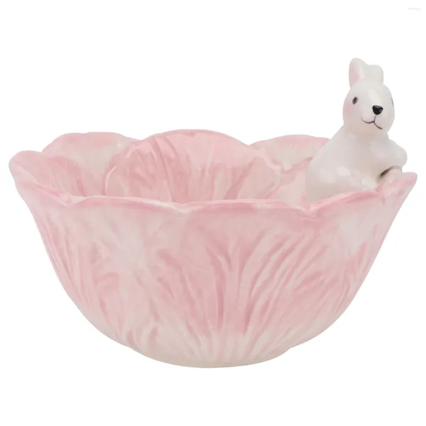 Geschirrsets 1PC Ceramics Essschale Entzückende Kinder Küchentafel rosa Pink