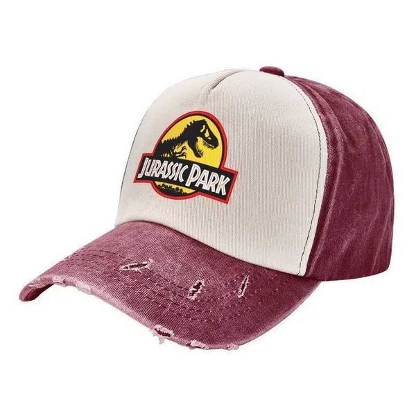 Ballkappen Retro Cottro Jurassic Park Baseball Hat Womens Verstellbarer Riesen Dinosaurier Gleng Snapshots Truck Hut T240429