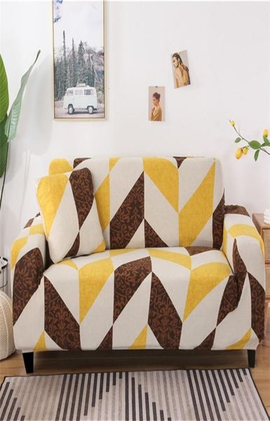 Geometrisches Muster Elastischer Sofa -Abdeckung Dehnung Allinclusive Sofa Cover für Wohnzimmer Couch Cover Loveat Sofa Slipcover LJ20122262740