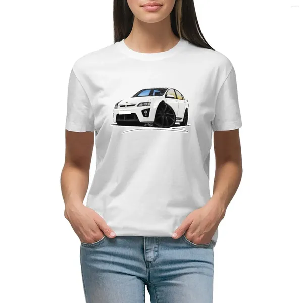 Polos femininos Vauxhall VXR8 Bathurst White (rodas pretas) T-shirt Summer Top Aesthetic Roupes