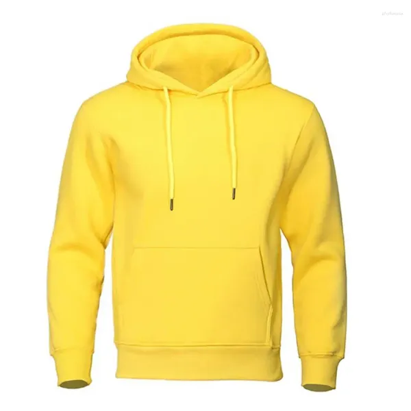 Con cappuccio maschile giallo / felpe da uomo top con cappuccio hip hop hop streetwear outwear autunno inverno maniche lunghe con cappuccio maschio tracce