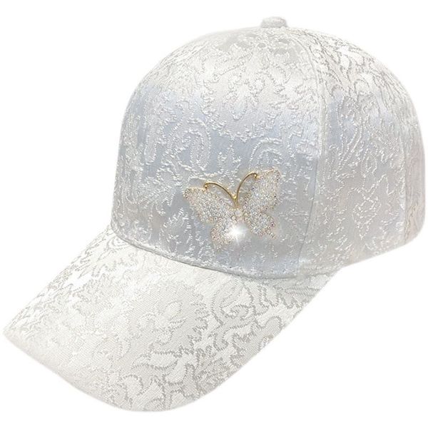 Designer Mode Frauen Baseballhut Diamant Schmetterling Dekoration Verstellbarer Freizeithut Girl Outdoor Sport Sun Hut