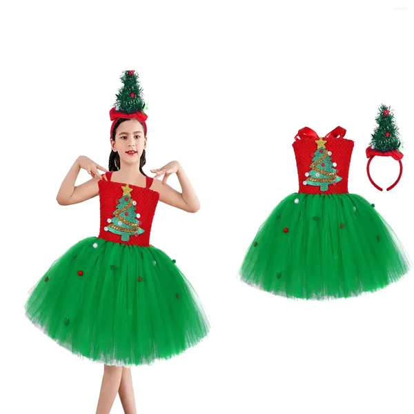 Vestidos de menina Criança de garotas vestido de natal primavera e célula de outono casual Uma linha de pequena festa para