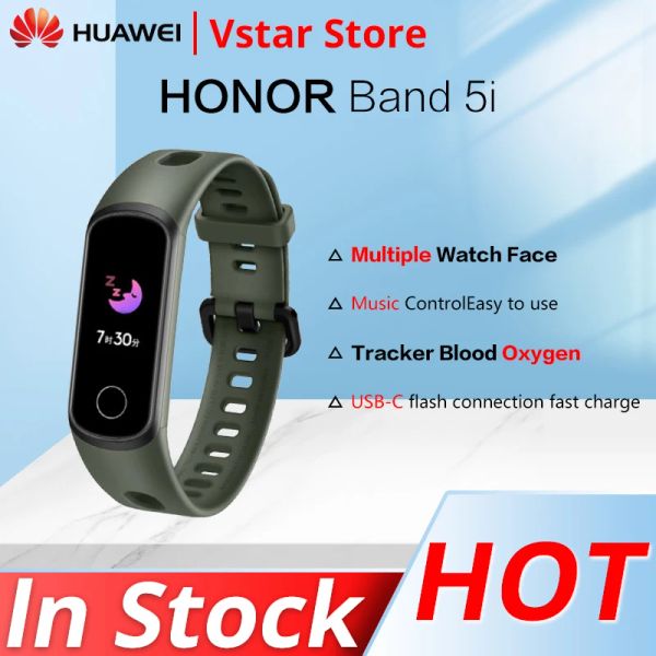 Braccialetti honor band originale 5i bracciale intelligente touch screen magico colore heart rage ftness sleep tracker usb carica