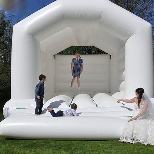 4,5x4,5 m (15x15ft) PVC Full PVC Sfligetti bianchi Sfliga di rimbalzo Bouncer Bouncer Bouncer Castle Bouncy Castle Tenda per bambini adulti Lawn Party