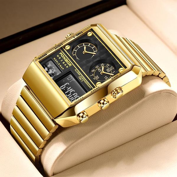 Armbanduhr Lige Foxbox Uhren für Männer Sport Quarz Armbandwatchwatch Wasserofes Militär Uhr Digitaluhr Uhr Relogio Maskulino 277g