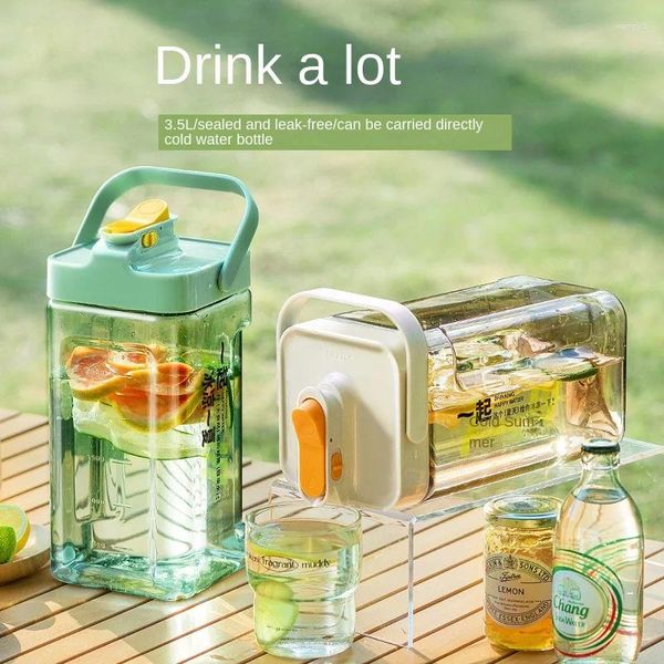 Garrafas de água Garrafa de geladeira com torneira de grande capacidade Bubble Bolas Cool Summer Summer Outdoor Portable Beverage Barrel