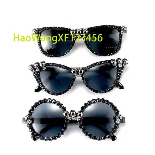 Женские готические черные кошачьи глаза солнцезащитные очки стразы Атмосферта великолепные дамы Cateye круглые солнцезащитные очки винтажные очки